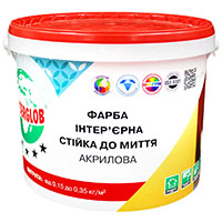 Фарба інтер'єрна ANSERGLOB, акрилова, 14 кг, білий мат